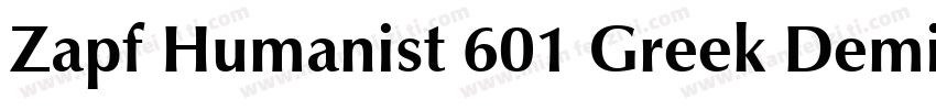 Zapf Humanist 601 Greek Demi字体转换